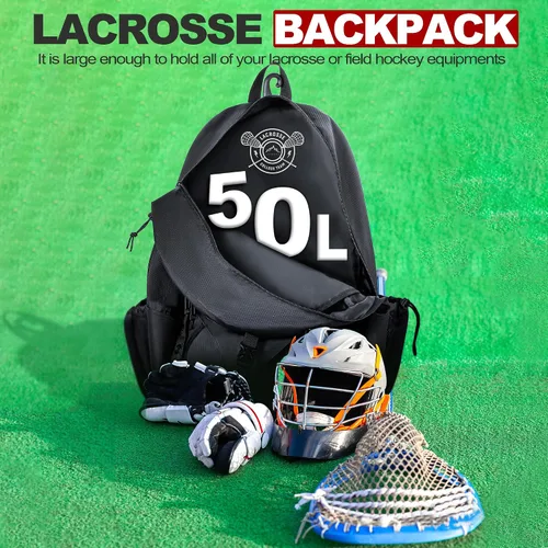 Vista 7 de Mochila para lacrosse GoHimal extra grande con soporte para palo de arrastre Tow Stick Holder