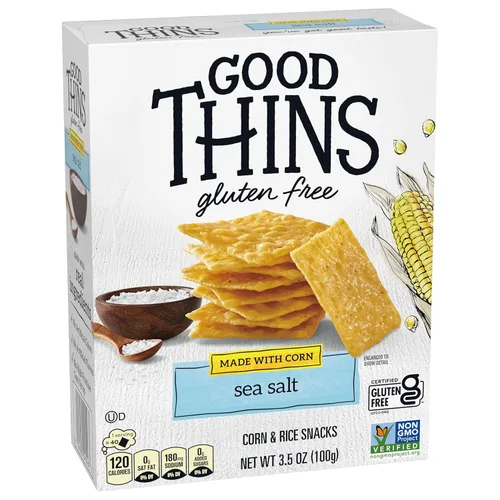 Vista 14 de Good Thins Paquete variado de galletas de arroz y maíz sin gluten, 4 cajas