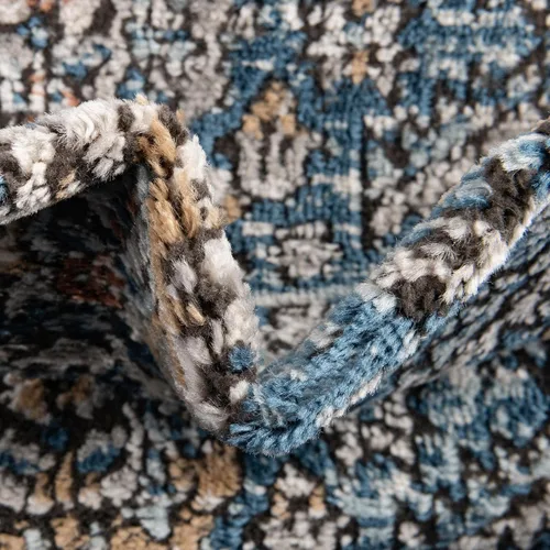 Vista 7 de Unique Loom Nyla Collection - Alfombra de área - Princesa (10 pies, redonda, azul/marrón)