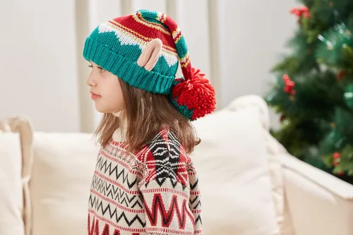 Vista 5 de LMLALML Sombreros de Navidad para mujeres, niños y hombres, elegante, de punto, cálido, divertido gorro para Año Nuevo, fiesta festiva
