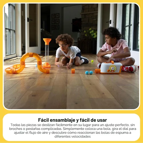 Vista 4 de Fat Brain Toys The Original Air Toobz, juguetes de construcción STEM impulsados por aire para niños y adolescentes, juguetes de construcción