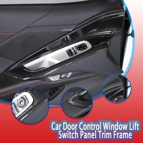Vista 3 de Sekhyna Cubierta interior de la manija de la puerta del automóvil compatible con Chevrolet Corvette C8 Stingray 2020-2024 ABS 2020-2024, 2 piezas