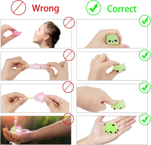 Vista 3 de Outee 20 piezas de juguetes Mochi Kawaii animales con caja de regalo que brillan en la oscuridad, lindo juguete para aliviar el estrés, recuerdos