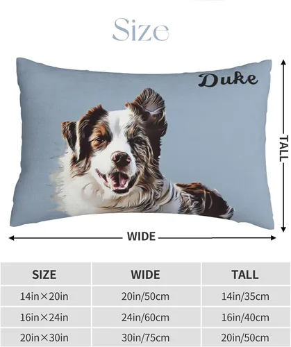 Vista 3 de Funda de almohada con foto personalizada, funda de almohada personalizada de gatos y perros, fundas de cojín impresas de dos caras de 14 x 20