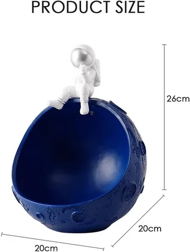 Vista 3 de YCKEGEW Almacenamiento de escritorio vacío para pasillo, billeteras para teléfonos celulares, bandeja de astronauta, adornos decorativos para llaves