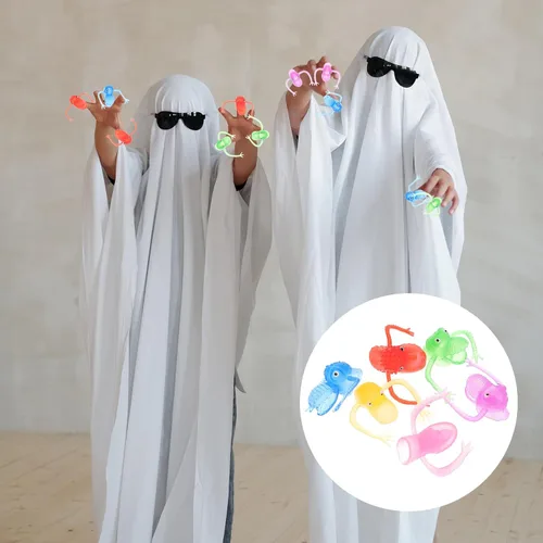 Vista 3 de 20 marionetas de dedo espeluznantes para niño y niña, juguetes divertidos, recuerdos de fiesta para espectáculos de marionetas, diseño