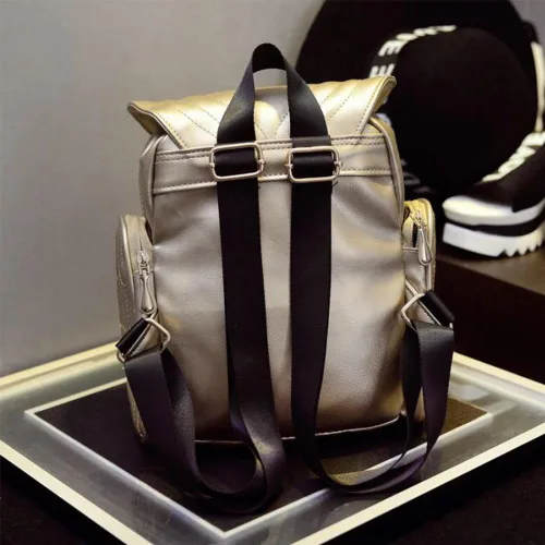 Vista 2 de WYSBAOSHU Moda búho mochila mujeres pu cuero mini bolso
