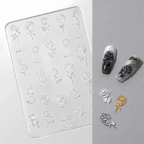 Vista 8 de Moldes de silicona para arte de uñas, moldes de silicona en relieve de mariposa multiforma, adecuados para decoración de uñas DIY
