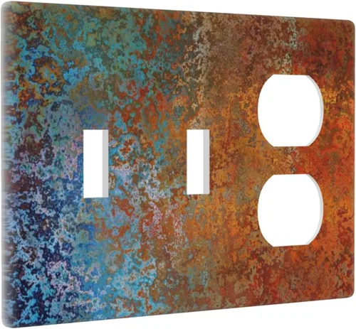 Vista 161 de Placa de Interruptor de Luz de Palanca Única Abstracta en Negro, Blanco y Gris, Cubierta de Tomacorriente, Placa de Pared Decorativa de Un