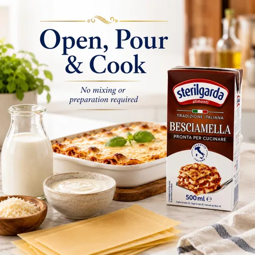 Vista 6 de Sterilgarda Salsa Béchamel Italiana Lista para Usar 16.9 fl oz (500ml) - Paquete de 1