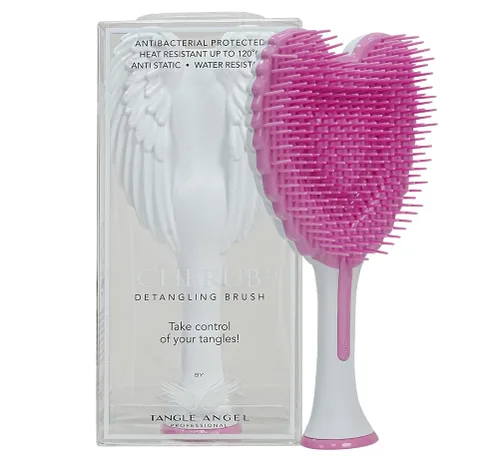 Vista 4 de Tangle Angel Cherub - Mini cepillo desenredante para niños, antiestático, suave, desenredante, para cabello húmedo, seco, rizado, grueso, liso u