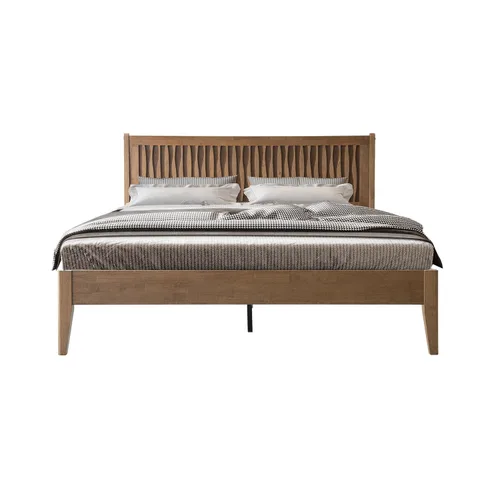 Vista 18 de Marco de cama tamaño King, cama plataforma de madera sólida con cabecera y pie de cama, 12 listones resistentes, patas centrales de metal, fácil