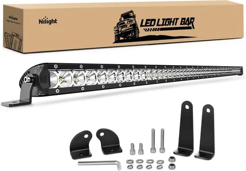 Vista 11 de Nilight Barra de luz LED delgada de 40 pulgadas, 104 LED, de una sola fila, combo Spot Flood de luces antiniebla, luces de conducción, luces
