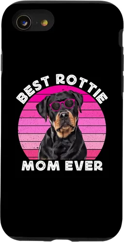 Vista 8 de Funda para iPhone 12 mini Rottweiler Mom para mujer, diseño vintage de Rott Mama Rottie