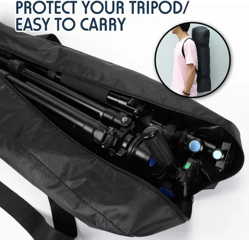 Vista 6 de Bolsa de transporte para trípode, resistente al agua, duradera, ligera, multifuncional, con traje resistente para tienda, caña de pesca, luces