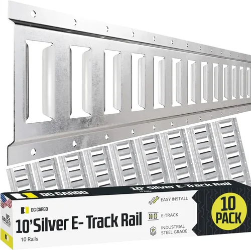 Vista 10 de DC Cargo Mall Kit de rieles de amarre E Track de 2 pies (paquete de 4) para garajes, furgonetas, remolques, amarres de motocicleta, montajes de ATV