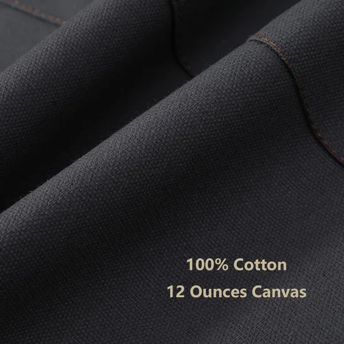 Vista 2 de AFUN Delantales de chef para mujeres y hombres con bolsillos grandes, delantal de trabajo repelente al agua de lona de algodón, talla M a XXL (gris)