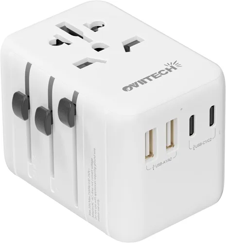 Vista 7 de Adaptador de viaje de carga rápida, Blanco, 28W US