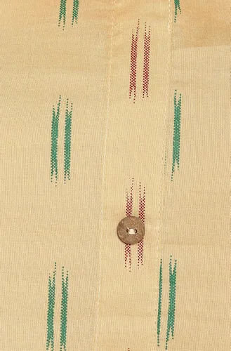 Vista 7 de Janasya Kurta de algodón beige indio para mujer