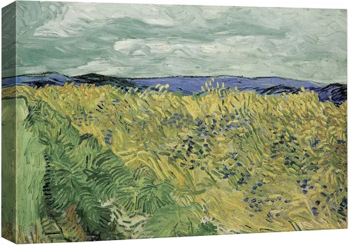 Vista 14 de Van Gogh - Lienzo con diseño giclée de olivos con cielo amarillo y sol, arte de pared de galería, estirado y enmarcado, listo para colgar, 24 x 36