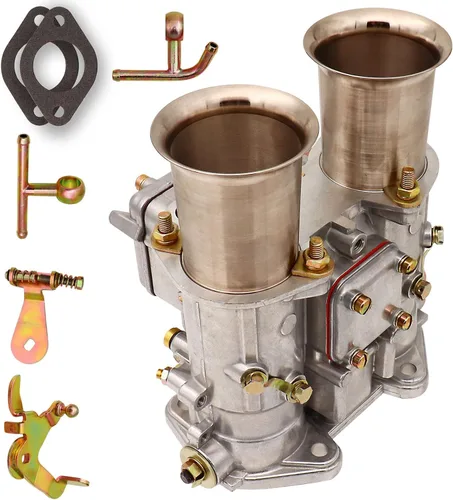 Vista 4 de NENKUTEN Carburador de 2 barriles para 45 DCOE Weber de 1.772 in de tiro lateral doble estrangulador Carb se adapta a Datsun 240/260/280Z MGB Toyota