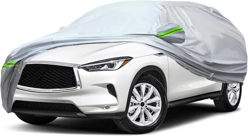 Vista 22 de AUQDD Funda de automóvil sedán de 6 capas de alta calidad, impermeable, para todo tipo de clima, resistente a la intemperie, protección solar UV