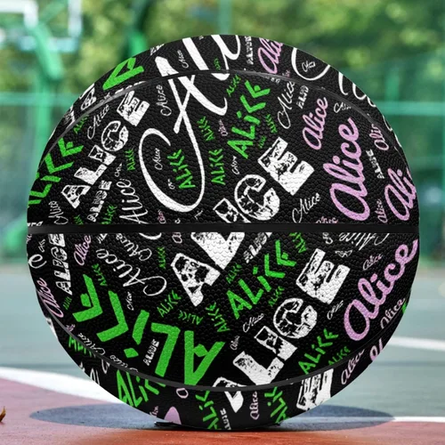 Vista 7 de Balón de baloncesto personalizado con nombre, todo nombre impreso, regalo deportivo personalizado, tamaño 7 (29.5") / tamaño 5 (27.5"), regalo
