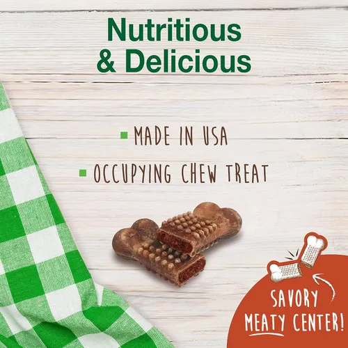 Vista 4 de Nylabone Healthy Edibles Masticables Naturales para Perros de Larga Duración Golosinas Masticables para Perros, Sabor a Carne Asada, X-Small/Petite