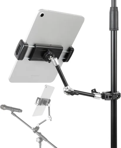 Vista 7 de Soporte para tablet para soporte de micrófono/cinta de correr/bicicleta giratoria/cochecito/carrito de golf/manillar/bicicleta estacionaria, soporte