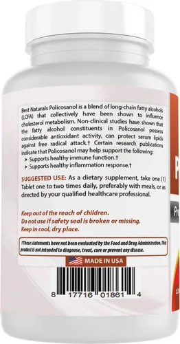 Vista 7 de Best Naturals Policosanol 40mg 120 Tabletas - Promueve la función cardiovascular saludable*