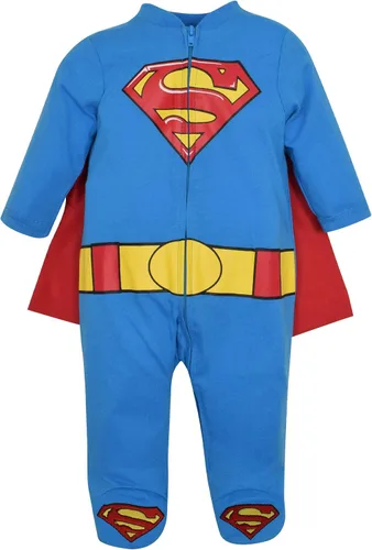Vista 10 de Warner Bros. Batman & Superman - Mono para bebé con capa Overoles de Superman (12 Meses en adelante)
