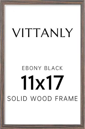 Vista 233 de Vittanly - Marco de fotos de 4 x 6 pulgadas de madera maciza con plexiglás, incluye paspartú de 3,5 x 5, para colgar en la pared o poner sobre una