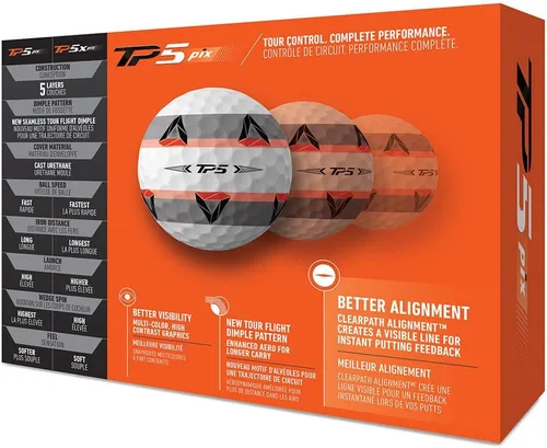 Vista 3 de Pelotas de golf TaylorMade TP5 & TP5x (blanco, amarillo, Pix)