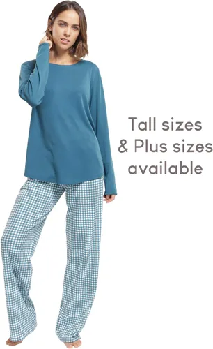 Vista 3 de jijamas Juego de pijama de algodón Pima increíblemente suave para mujer, la noche reparadora