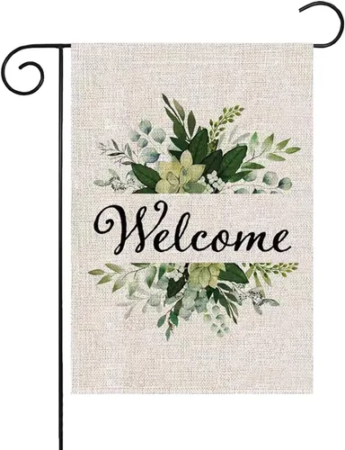 Vista 9 de Bandera de bienvenida para jardín, bandera de Acción de Gracias, de 12 x 18 pulgadas, banderas de doble cara, calabazas y pavos, decoración