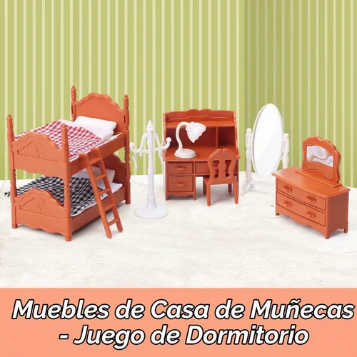 Vista 3 de Juego de muebles para casa de muñecas para niños, juguetes en miniatura