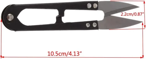 Vista 2 de yueton Paquete de 5 tijeras de costura para manualidades, tijeras en forma de U, cortador de hilo para bordar, hilo de bordado, tijeras
