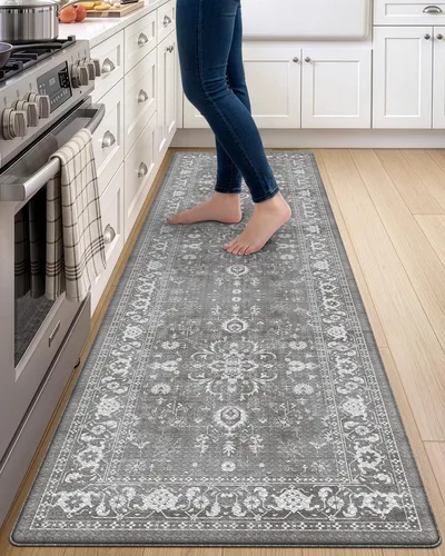 Vista 53 de DEXI Alfombrillas de cocina acolchadas antifatiga, 24 x 87 pulgadas, color Beige claro