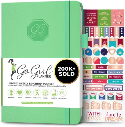 Vista 22 de GoGirl Agenda y organizador para mujer – Agenda semanal tamaño A5, diario de objetivos y agenda para mejorar la gestión del tiempo, la productividad