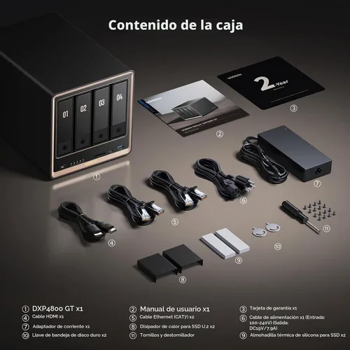 Vista 9 de UGREEN NAS DXP4800 GT de 4 bahías para creadores, entusiastas