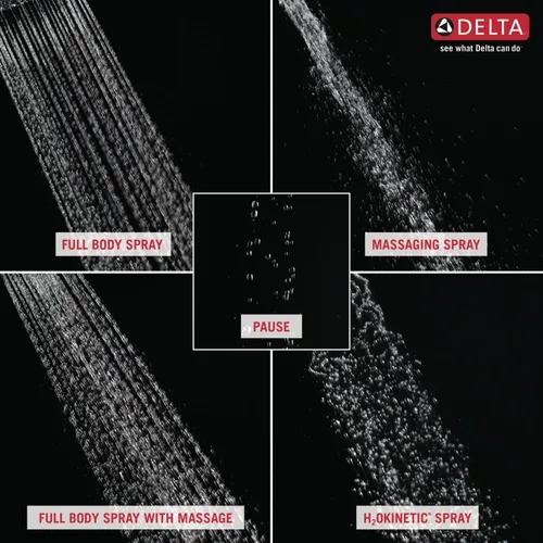 Vista 8 de Delta Vesna 14 Series 144789-BL-I - Juego de grifería de bañera y ducha de color negro mate con cabezal de ducha dual In2ition 2 en 1 con rociador