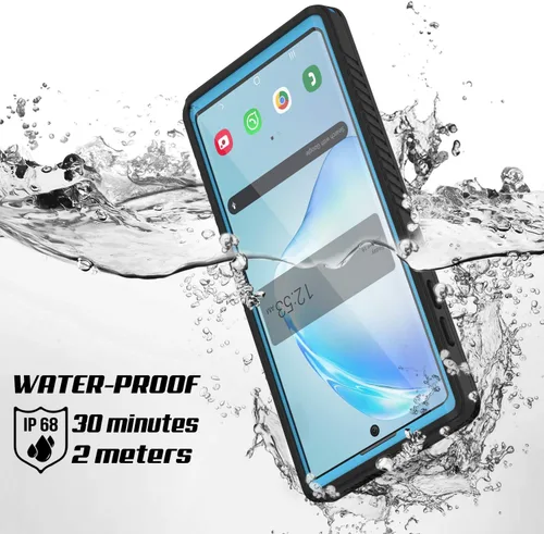Vista 2 de Punkcase Funda impermeable Note 10 [Serie Extrema] [Slim Fit] [Certificado IP68] [A prueba de golpes] [Resistente a la suciedad] [a prueba de nieve]