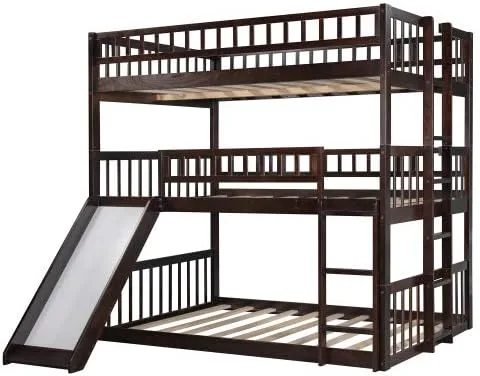 Vista 7 de Cama matrimonial triple con barandilla (espresso triple)