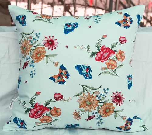 Vista 18 de TangDepot - Fundas de almohada decorativas 100% de algodón con estampado floral, fundas de almohada hechas a mano - (12 x 12 pulgadas, Negro Claro)