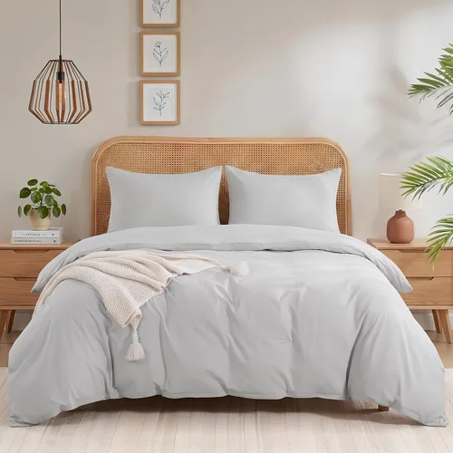 Vista 448 de NEXHOME PRO Funda de edredón Twin XL 100% algodón lavado, transpirable, duradera, texturizada, similar al lino, juego de ropa de cama para el hogar