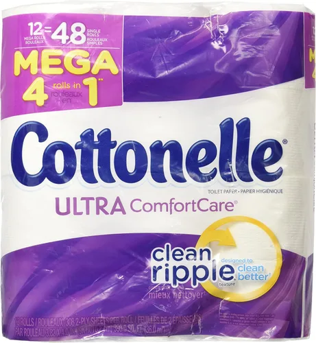 Vista 5 de Cottonelle Ultra ComfortCare - Rollo de papel higiénico grande, papel higiénico, 12 rollos de papel higiénico