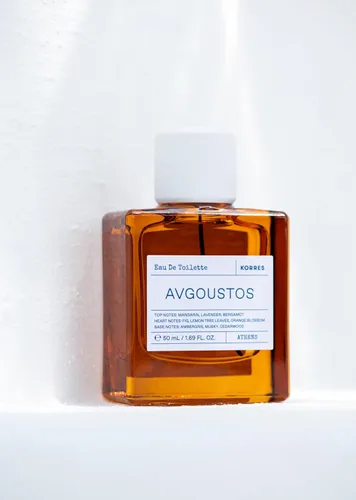 Vista 5 de KORRES Avgoustos Eau de Toilette, espray de higo y cítricos, aroma unisex con bergamota de lavanda mandarina, hoja de limón y higo medio, base