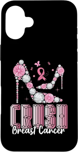 Vista 22 de iPhone 16 Crush Breast Cancer High Heels Bling Cancer Awareness Case