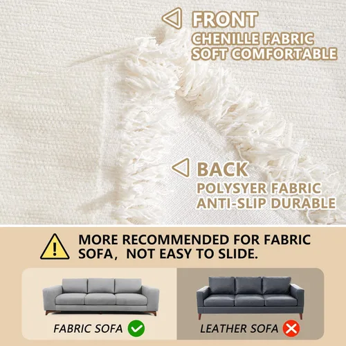 Vista 4 de MEETSKY Funda para Sofá Funda de Sofá Lavable Funda para Sofá de Dos Plazas Fundas Individuales de Chenilla para Sofá Sala de Estar Perros Protector