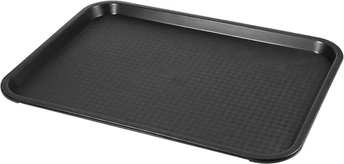 Vista 7 de MANCHAP Paquete de 10 bandejas de servicio de comida rápida negras de 16 x 12 pulgadas, bandejas rectangulares de plástico para servicio